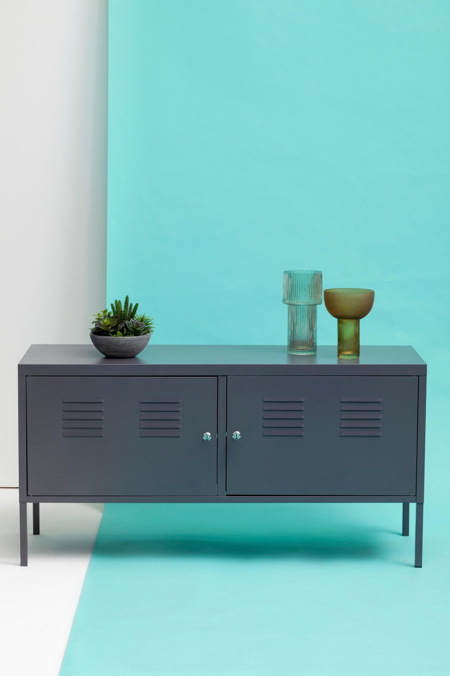 Acade Two Door Grey Locker Cabinet
