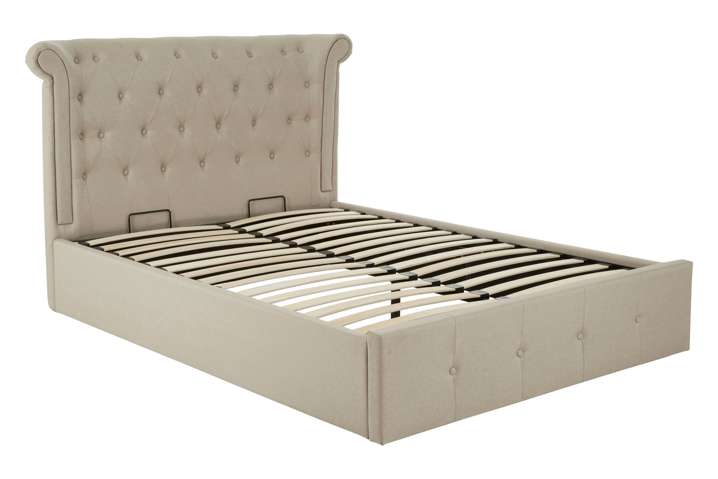 Edasan Beige Double Ottoman Bed