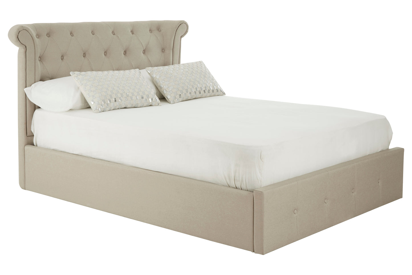Edasan Beige Double Ottoman Bed