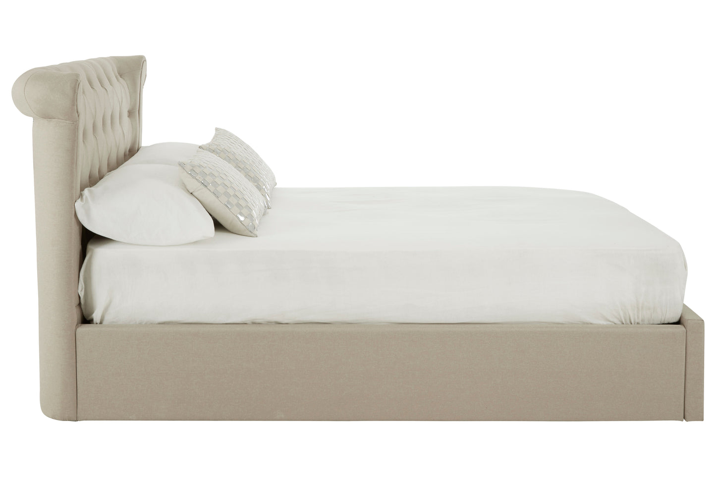 Edasan Beige Double Ottoman Bed