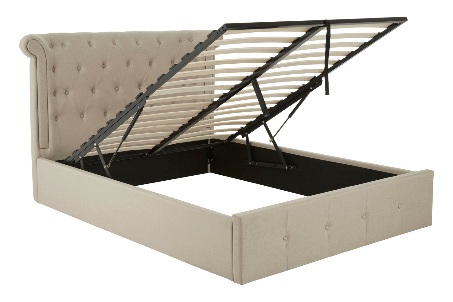 Edasan Beige Double Ottoman Bed