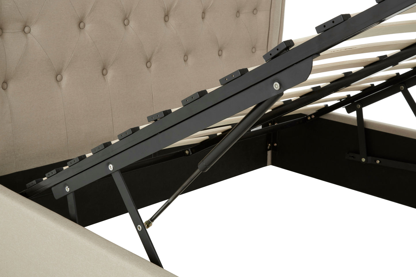 Edasan Beige Double Ottoman Bed