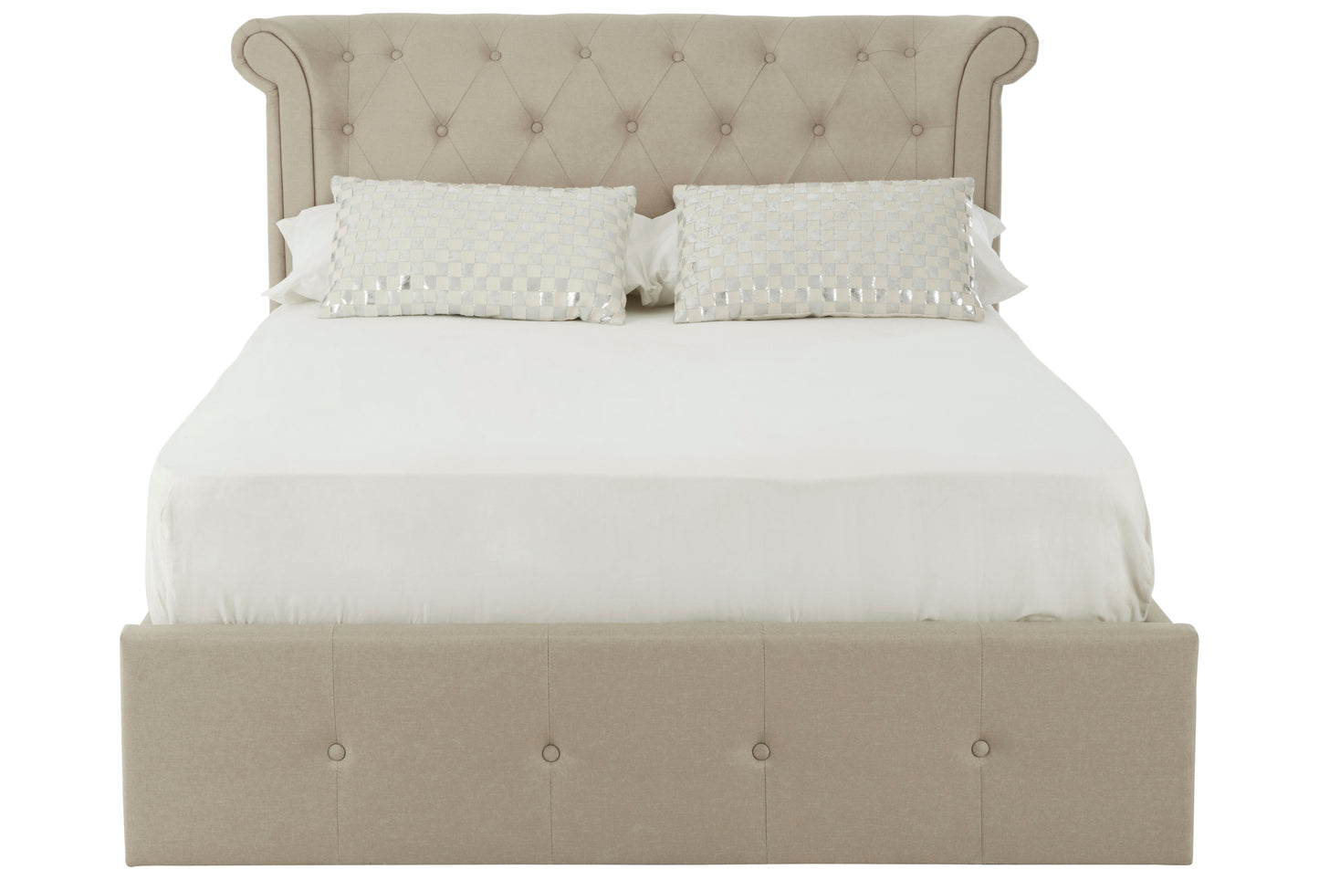 Edasan Beige Double Ottoman Bed