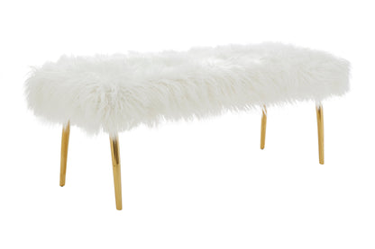 Clare Natural Fur Effect Bench