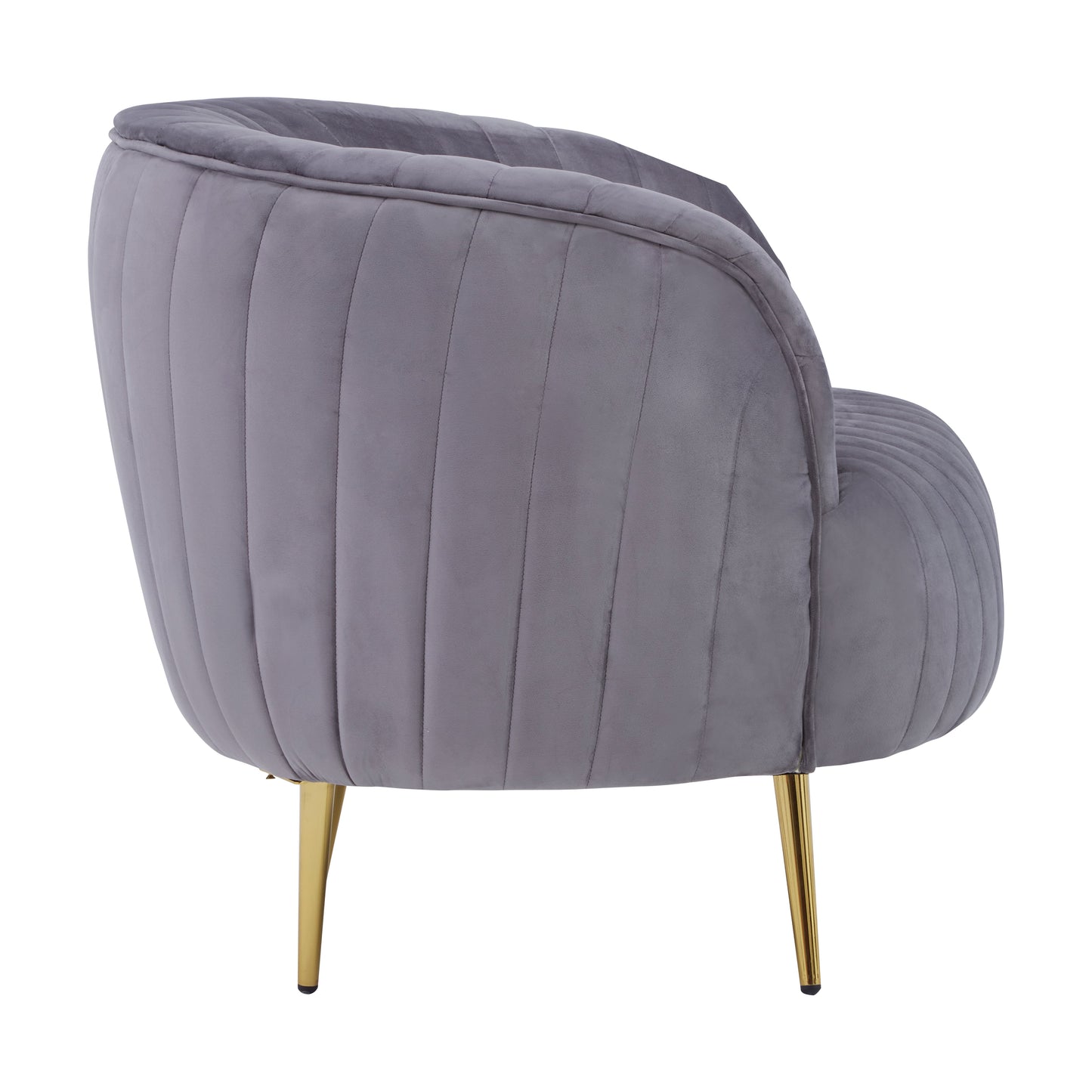 Florin Grey Velvet Chair With Gold Legs