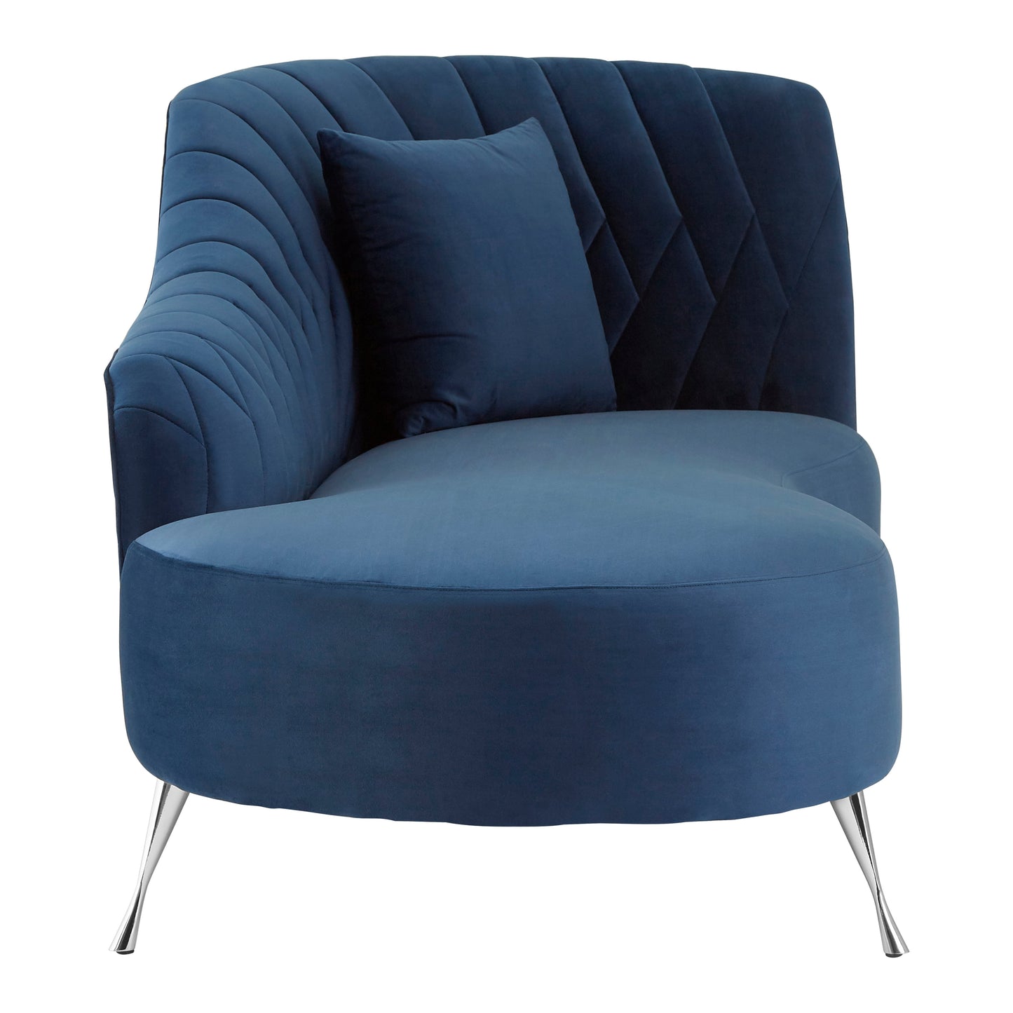 Rena Dark Blue Velvet Right Arm Chaise Longue