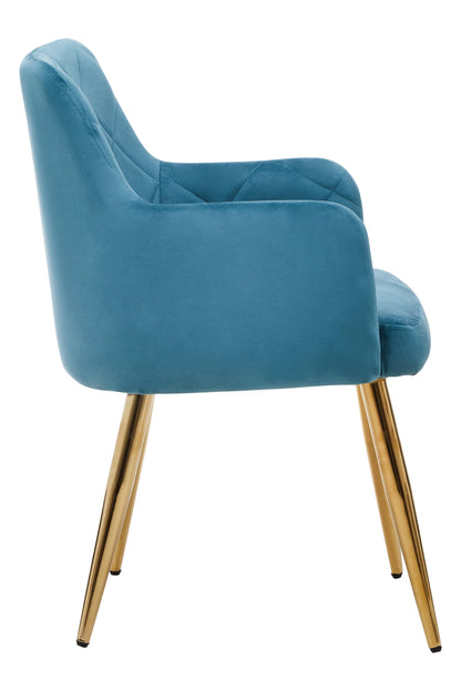 Tamzi Light Blue Velvet Angular Dining Chair