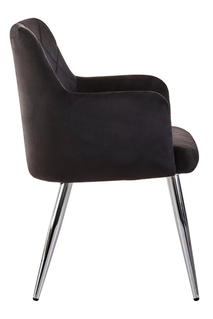 Tamzi Black Velvet Splayed Dining Chair