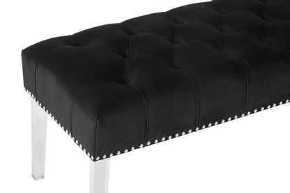 Clare Black Velvet Bench