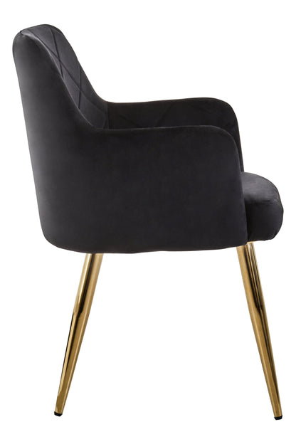 Tamzi Black Velvet Angular Dining Chair