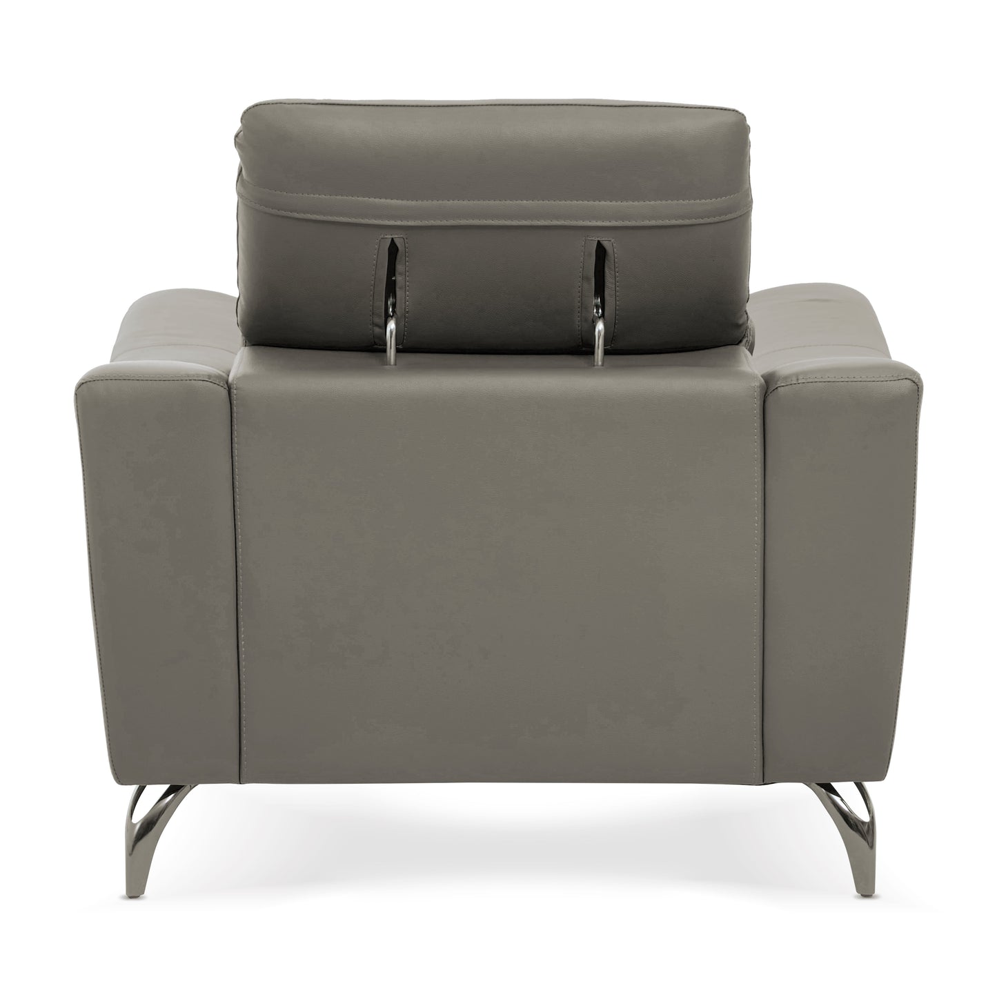 Pada Grey Finish Leather Armchair