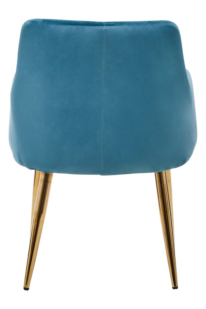 Tamzi Light Blue Velvet Angular Dining Chair