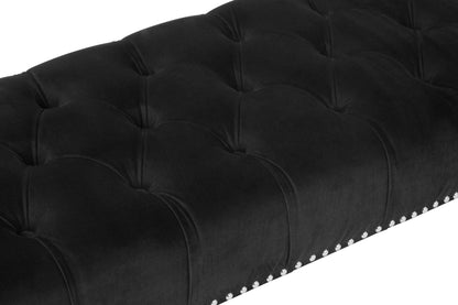 Clare Black Velvet Bench