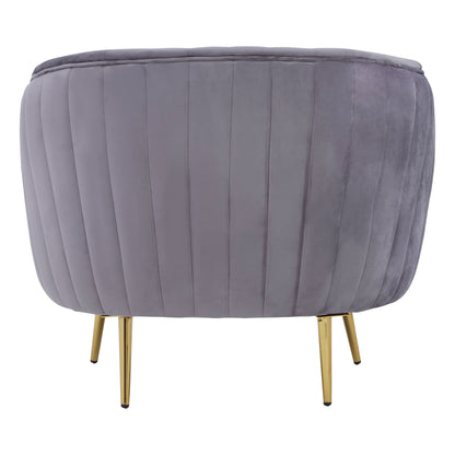 Florin Grey Velvet Chair With Gold Legs