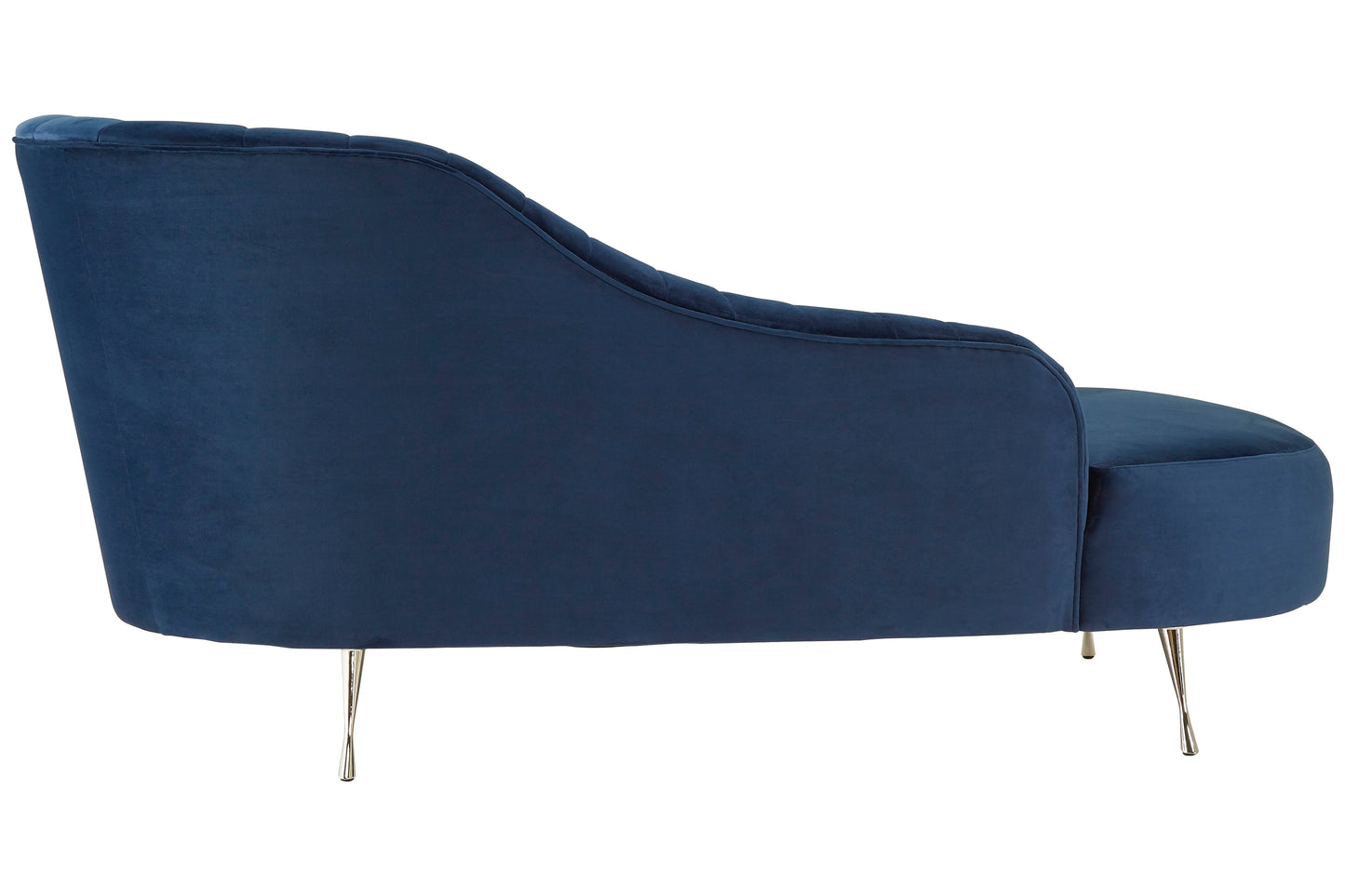 Rena Dark Blue Velvet Right Arm Chaise Longue