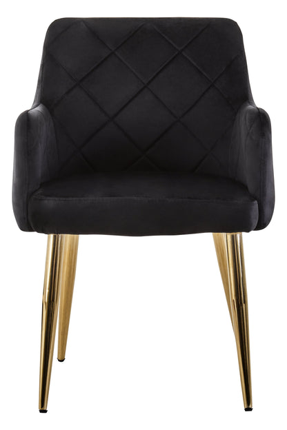 Tamzi Black Velvet Angular Dining Chair