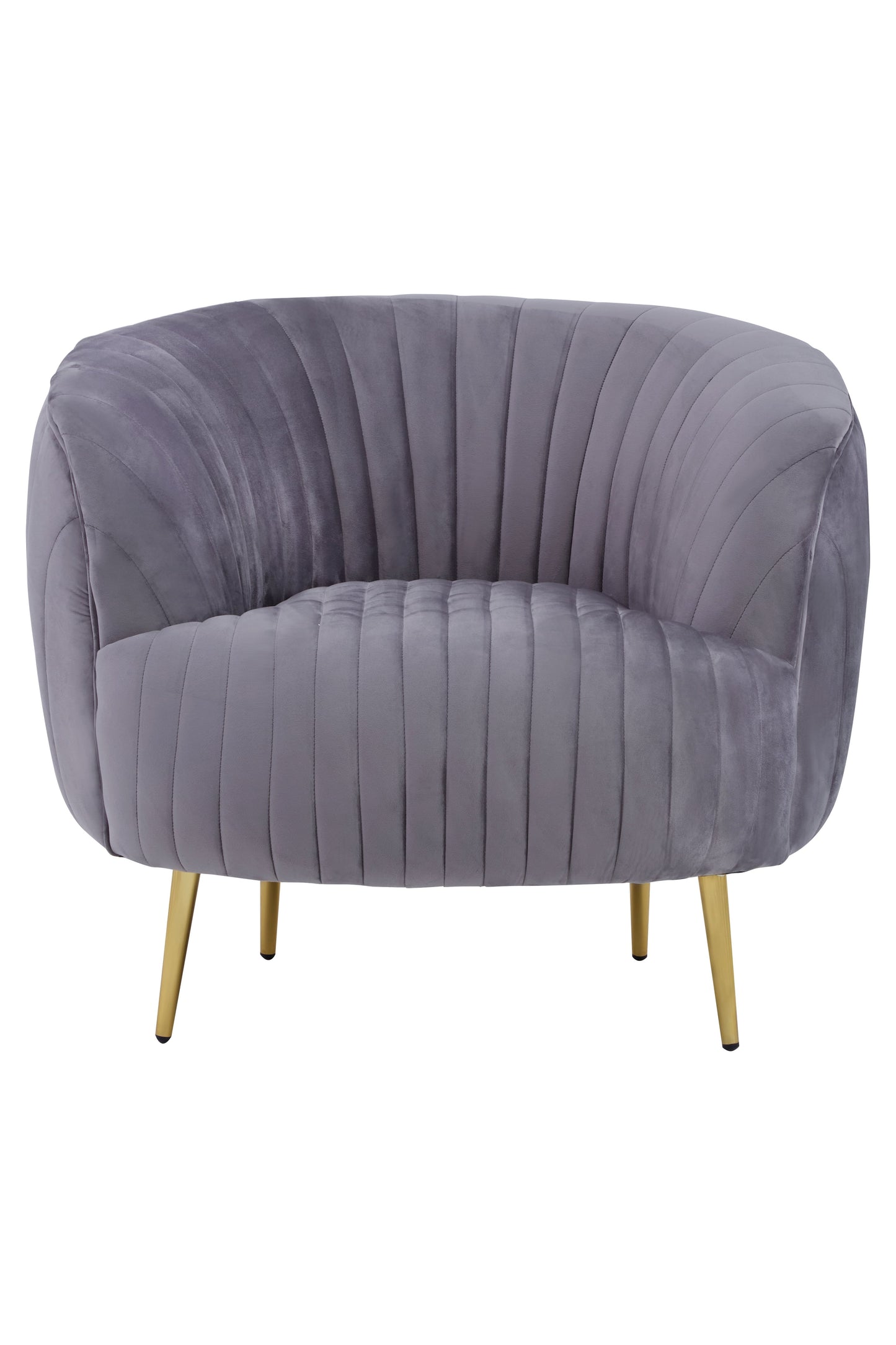 Florin Grey Velvet Chair With Gold Legs