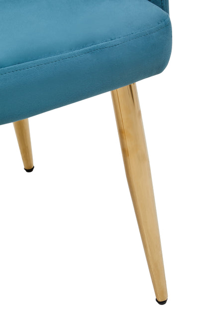 Tamzi Light Blue Velvet Angular Dining Chair