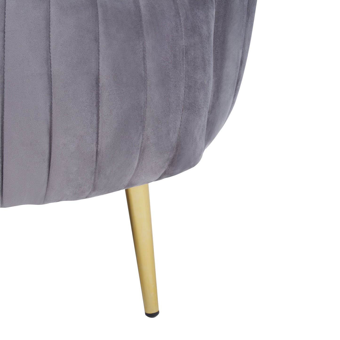 Florin Grey Velvet Chair With Gold Legs