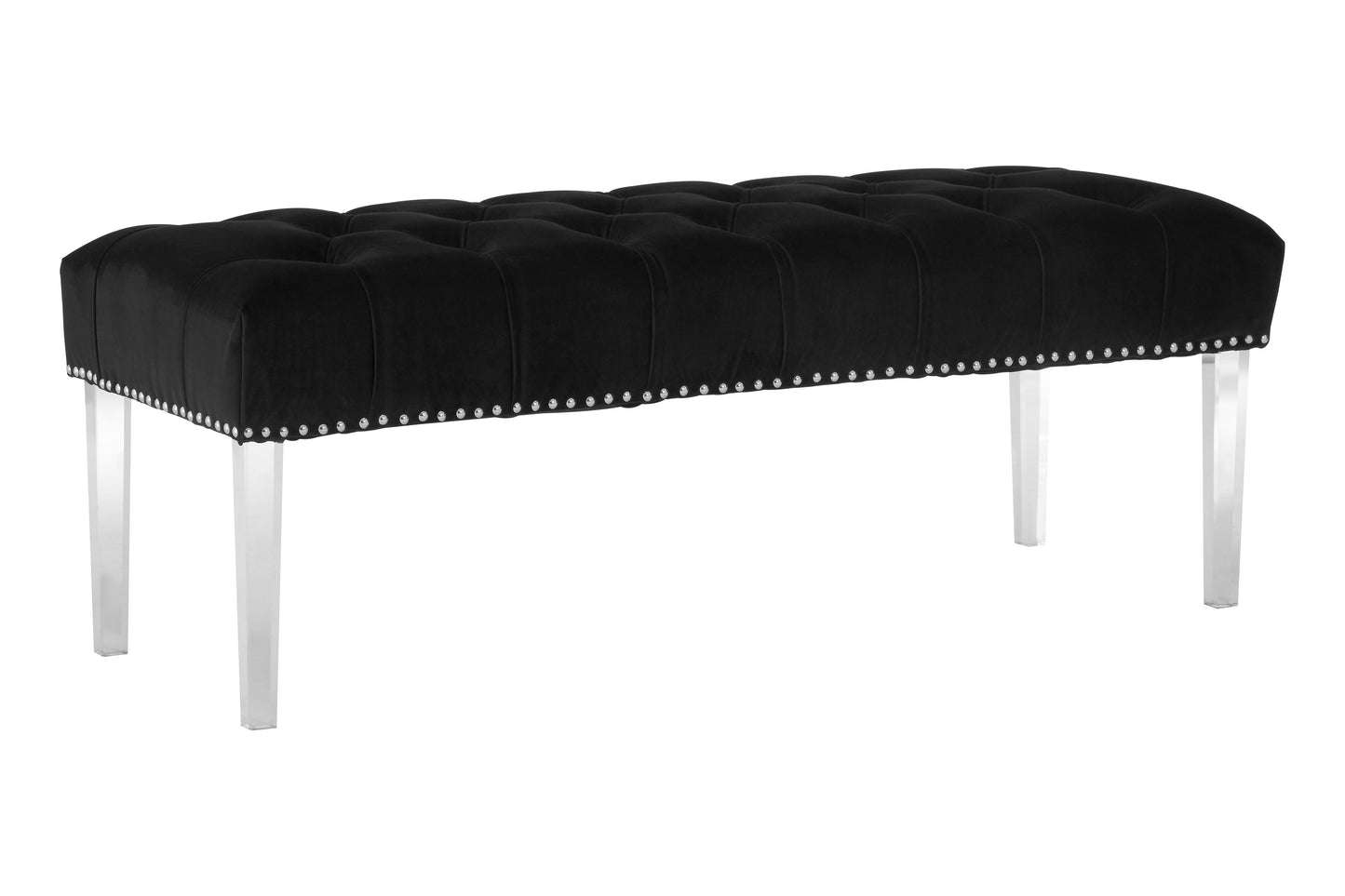 Clare Black Velvet Bench