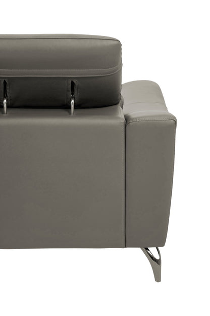 Pada Grey Finish Leather Armchair