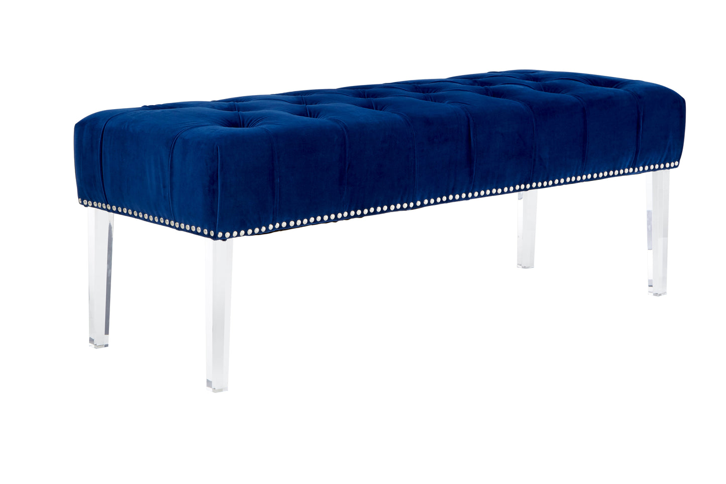 Clare Blue Velvet Bench