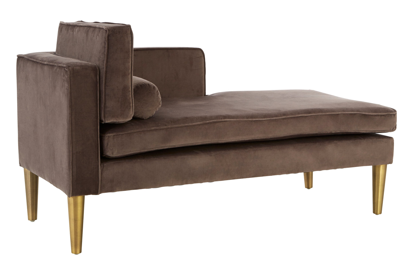 Lux Grey Velvet And Left Arm Chaise Longue