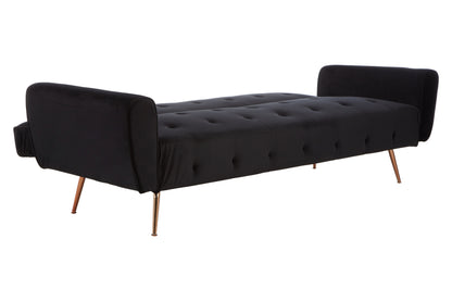 Haytom Black Velvet Sofa Bed