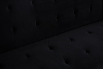 Haytom Black Velvet Sofa Bed