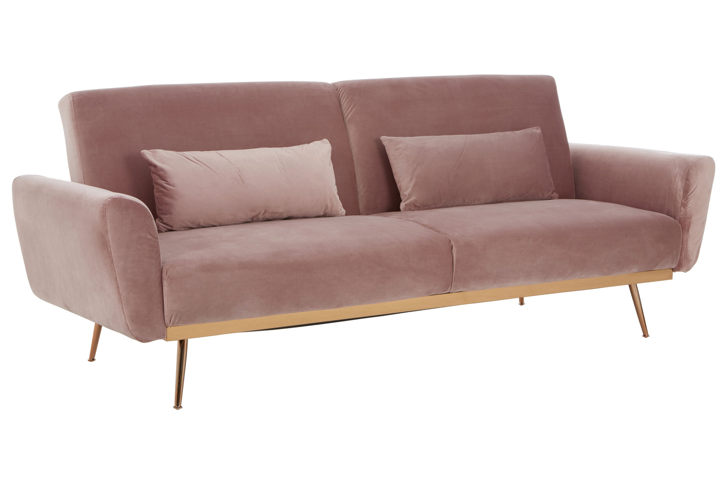 Hattom Pink Velvet Sofa Bed