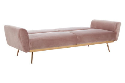 Hattom Pink Velvet Sofa Bed