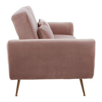 Hattom Pink Velvet Sofa Bed