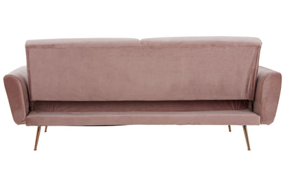 Hattom Pink Velvet Sofa Bed