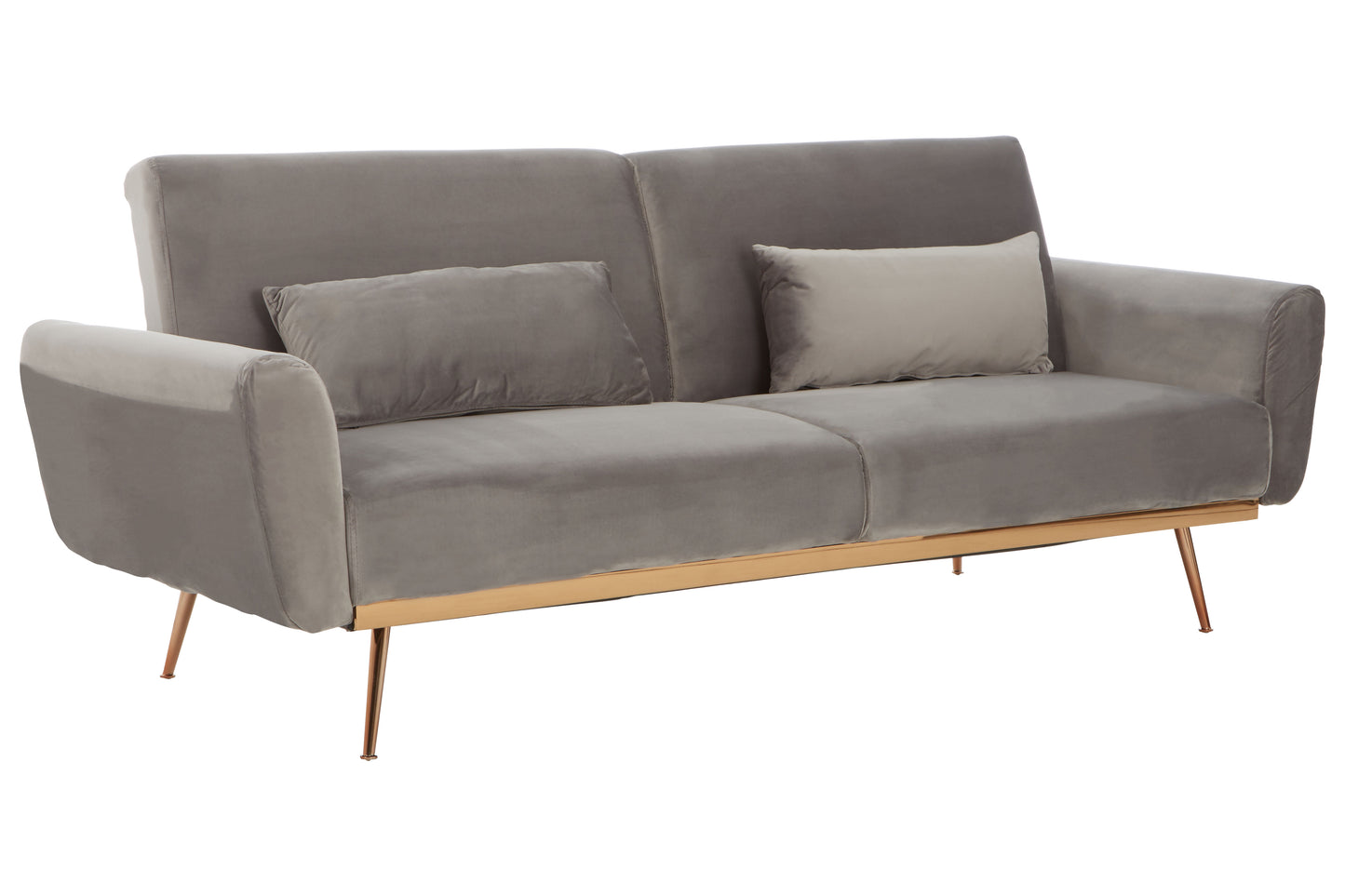 Hattom Grey Velvet Sofa Bed