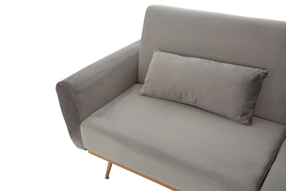 Hattom Grey Velvet Sofa Bed