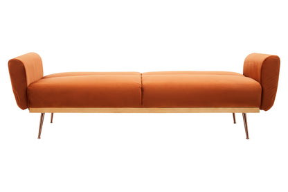 Hatten Burnt Orange Velvet Sofa Bed