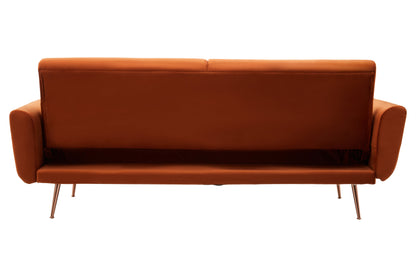 Hatten Burnt Orange Velvet Sofa Bed