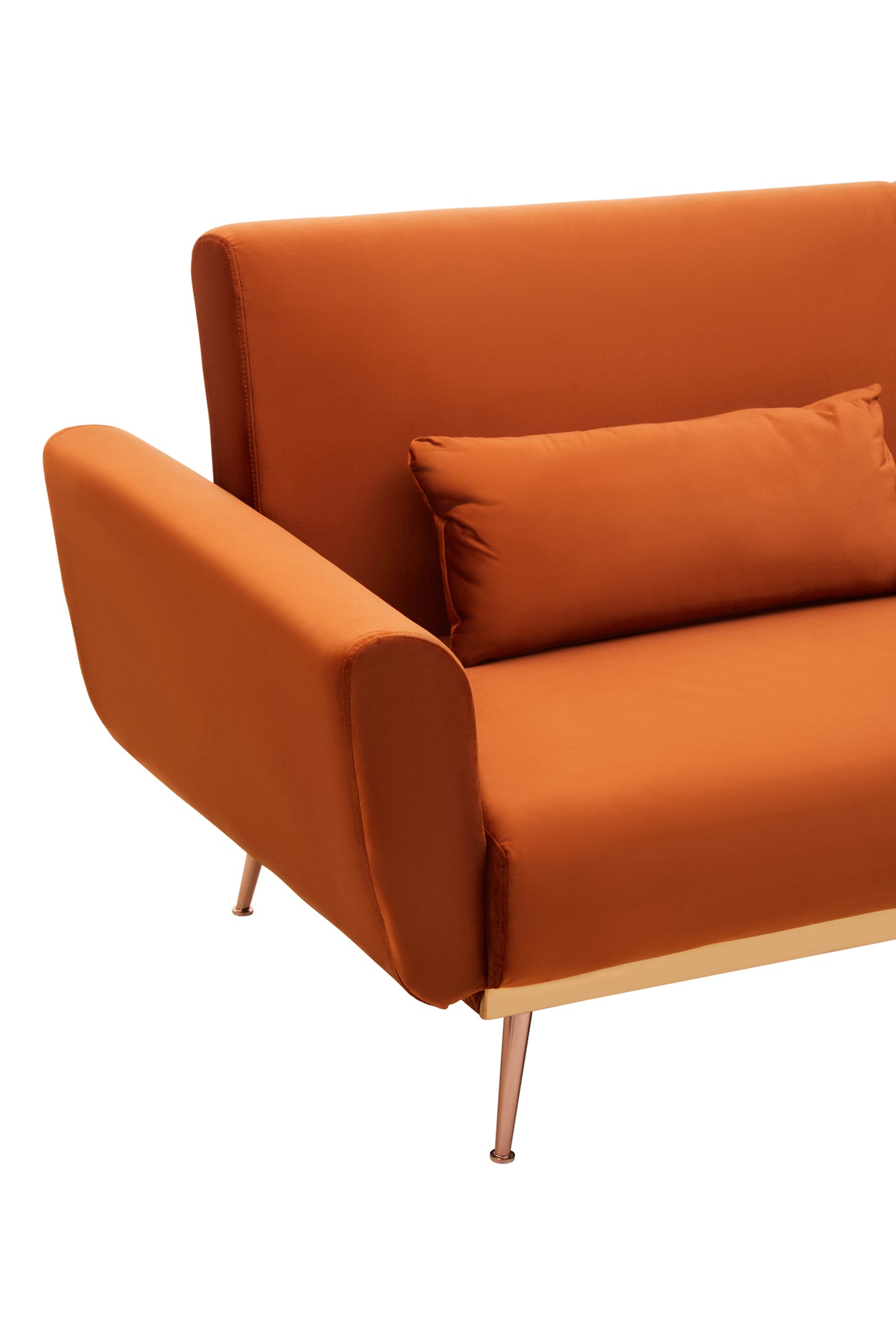 Hatten Burnt Orange Velvet Sofa Bed