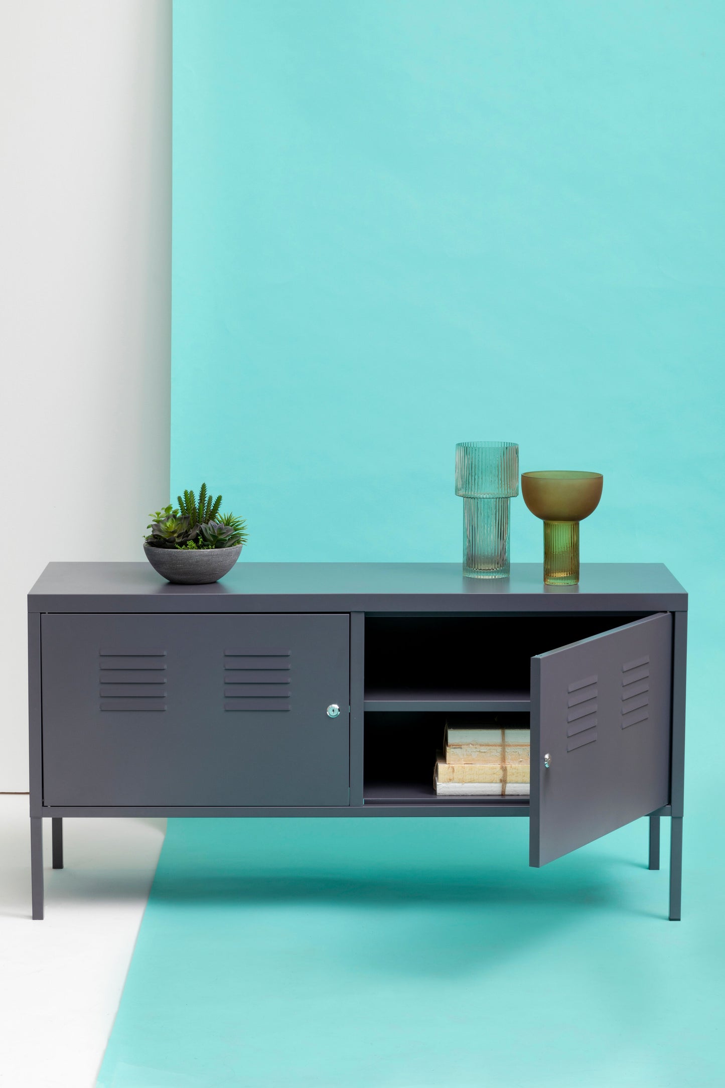 Acade Two Door Grey Locker Cabinet