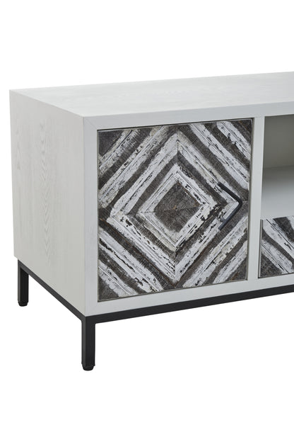 Lombo White Frame Media Unit