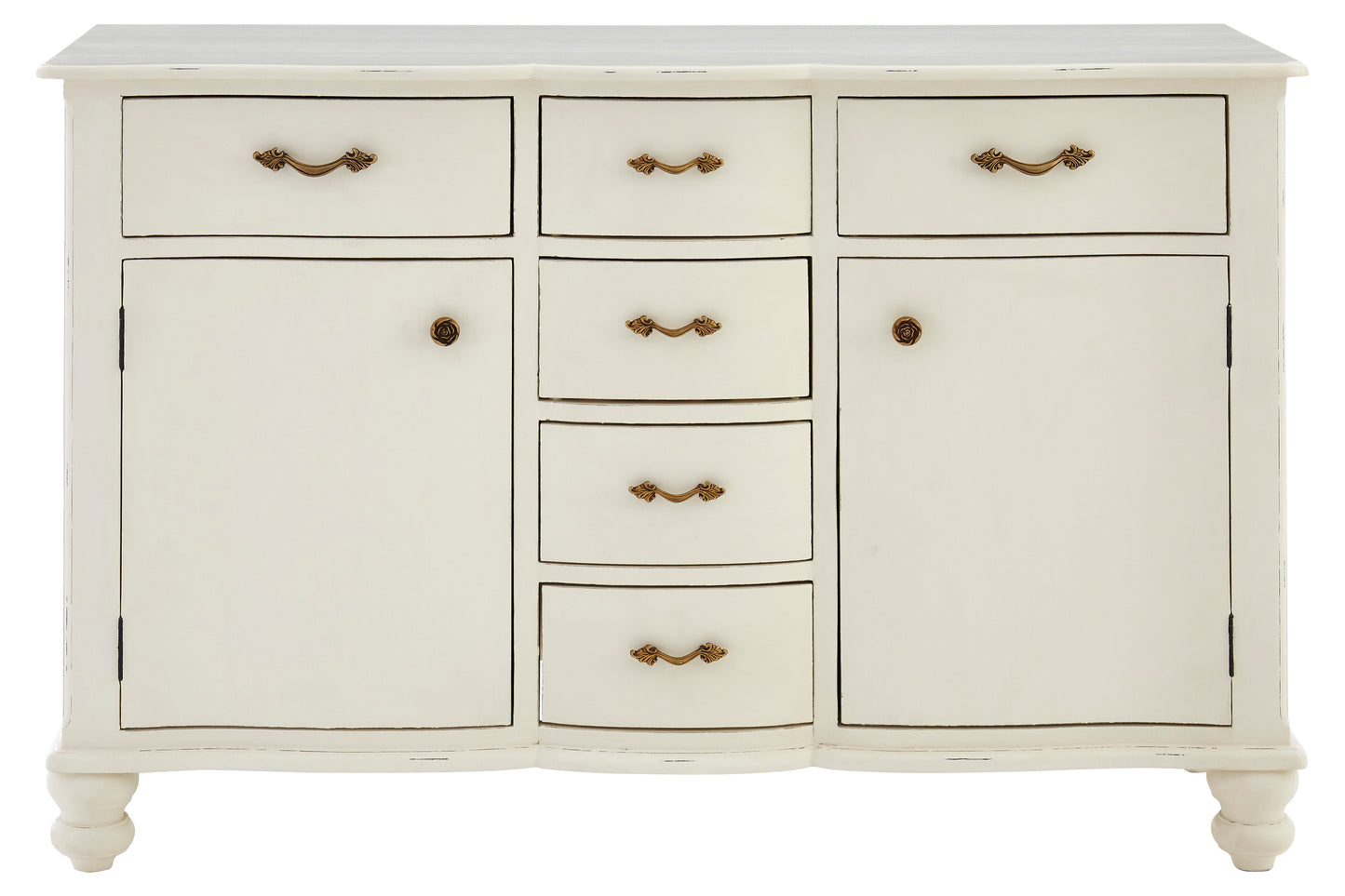 Lore 6 Drawer White Sideboard