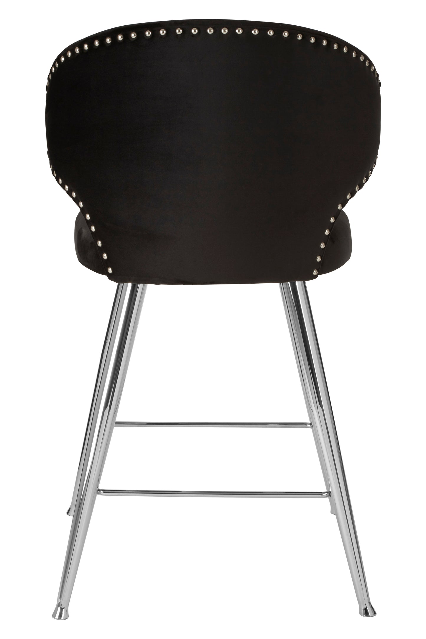 Pier Black Velvet Bar Stool