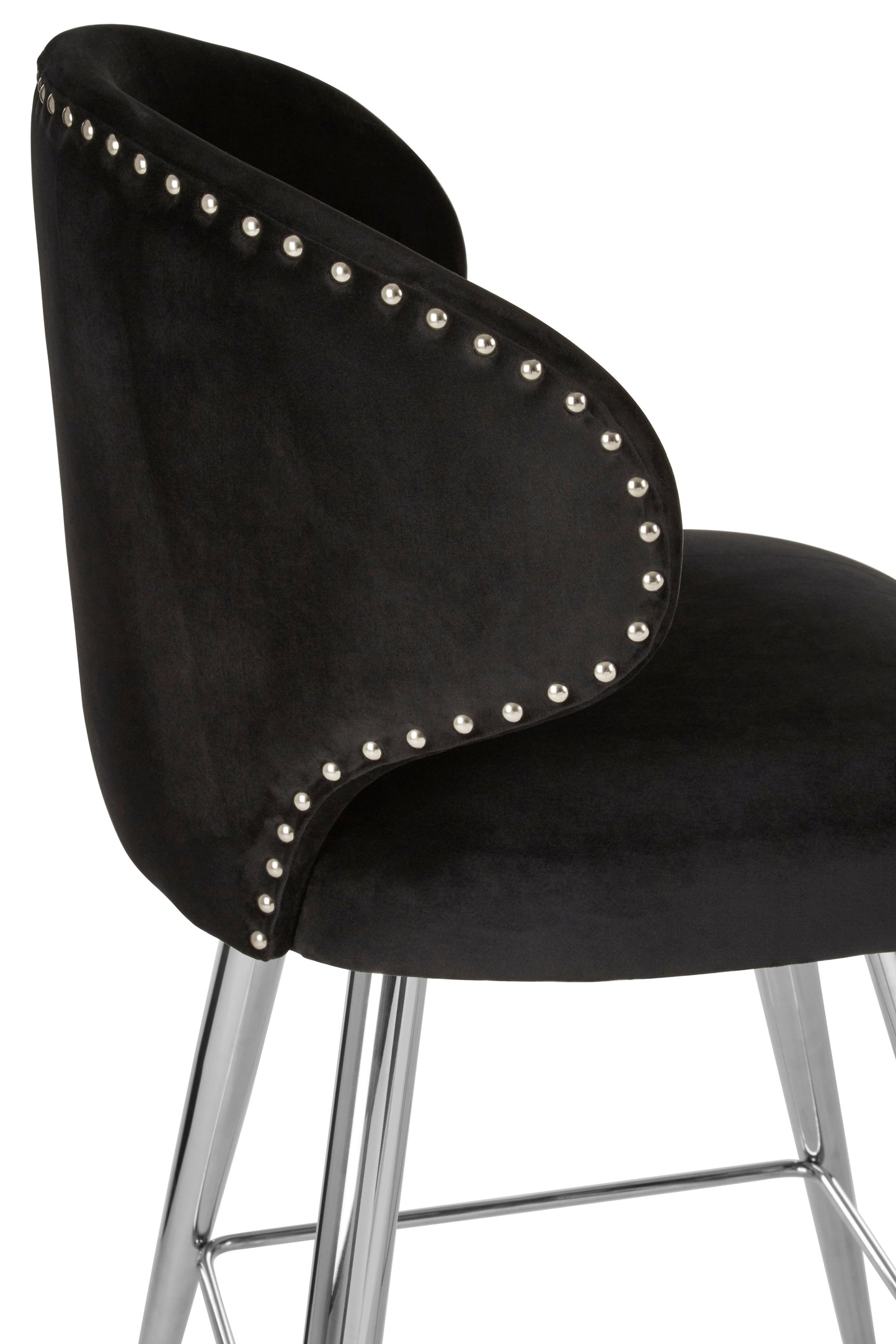 Pier Black Velvet Bar Stool