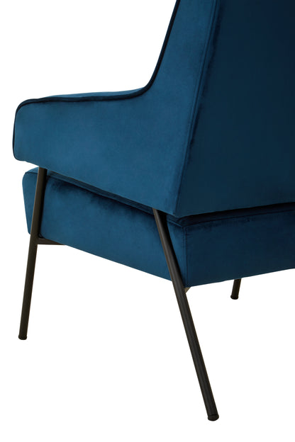 Hena Blue Velvet Chair