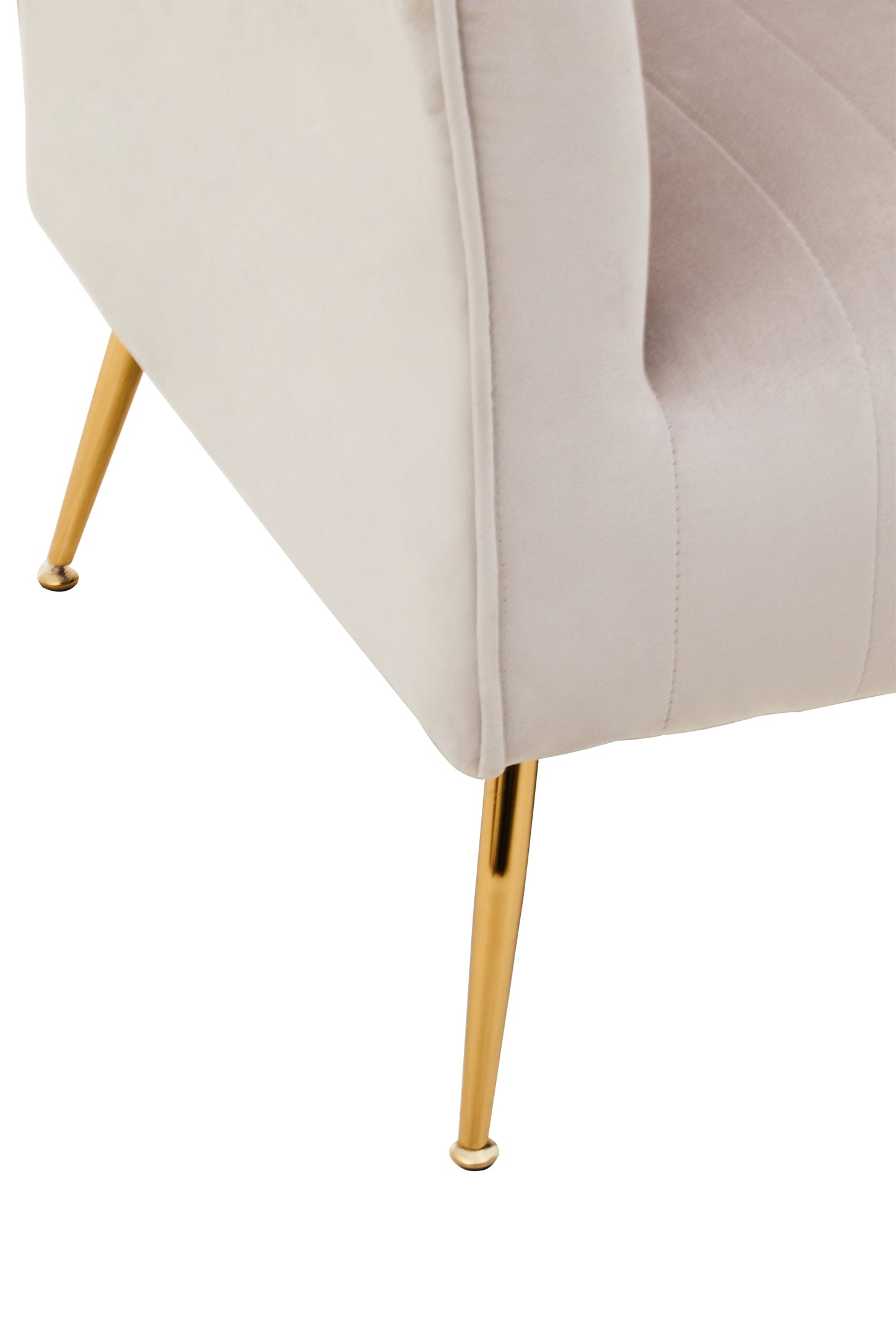 Samora Mink Velvet Accent Chair With Gold Finish Legs