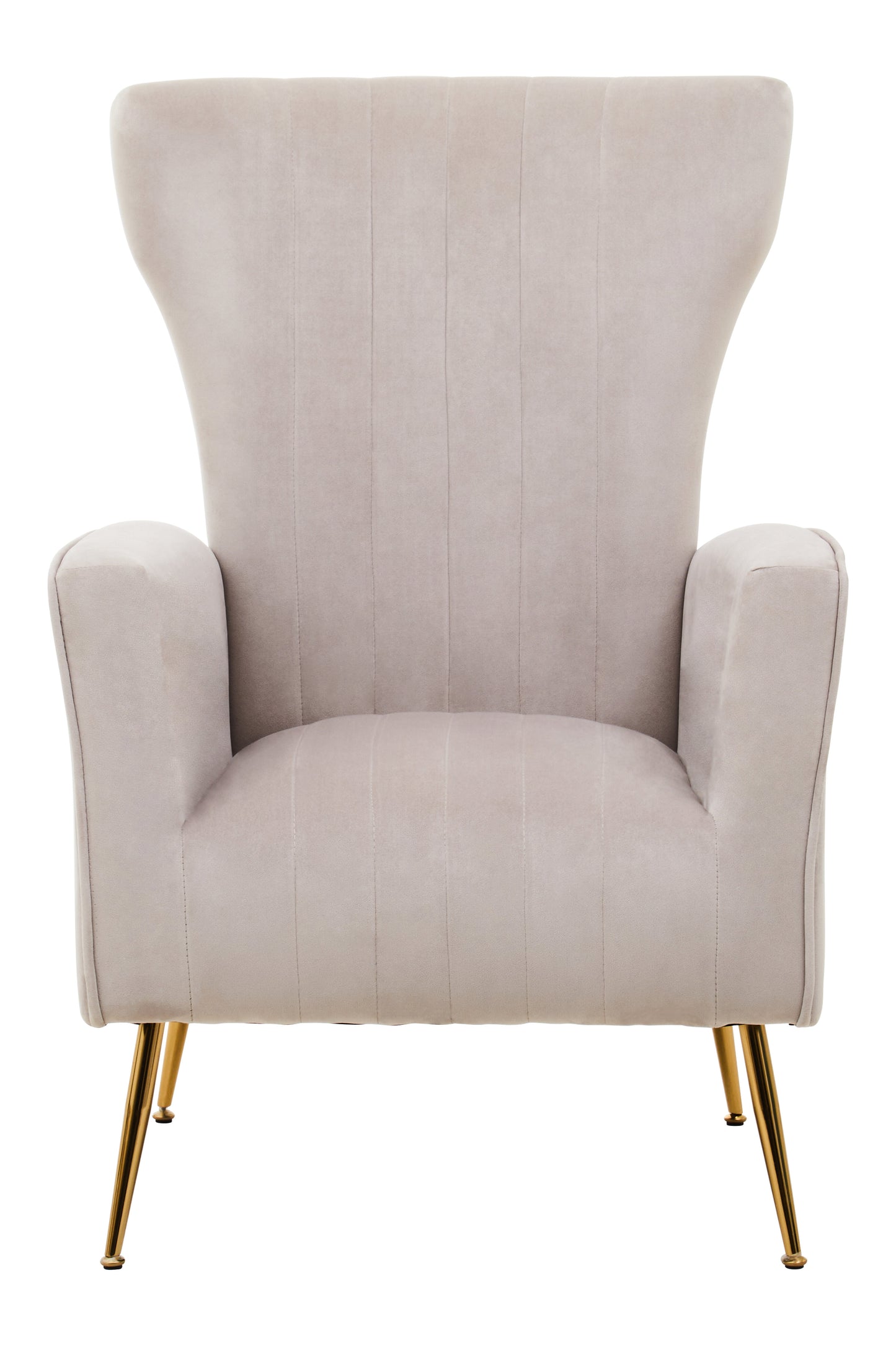 Samora Mink Velvet Accent Chair With Gold Finish Legs