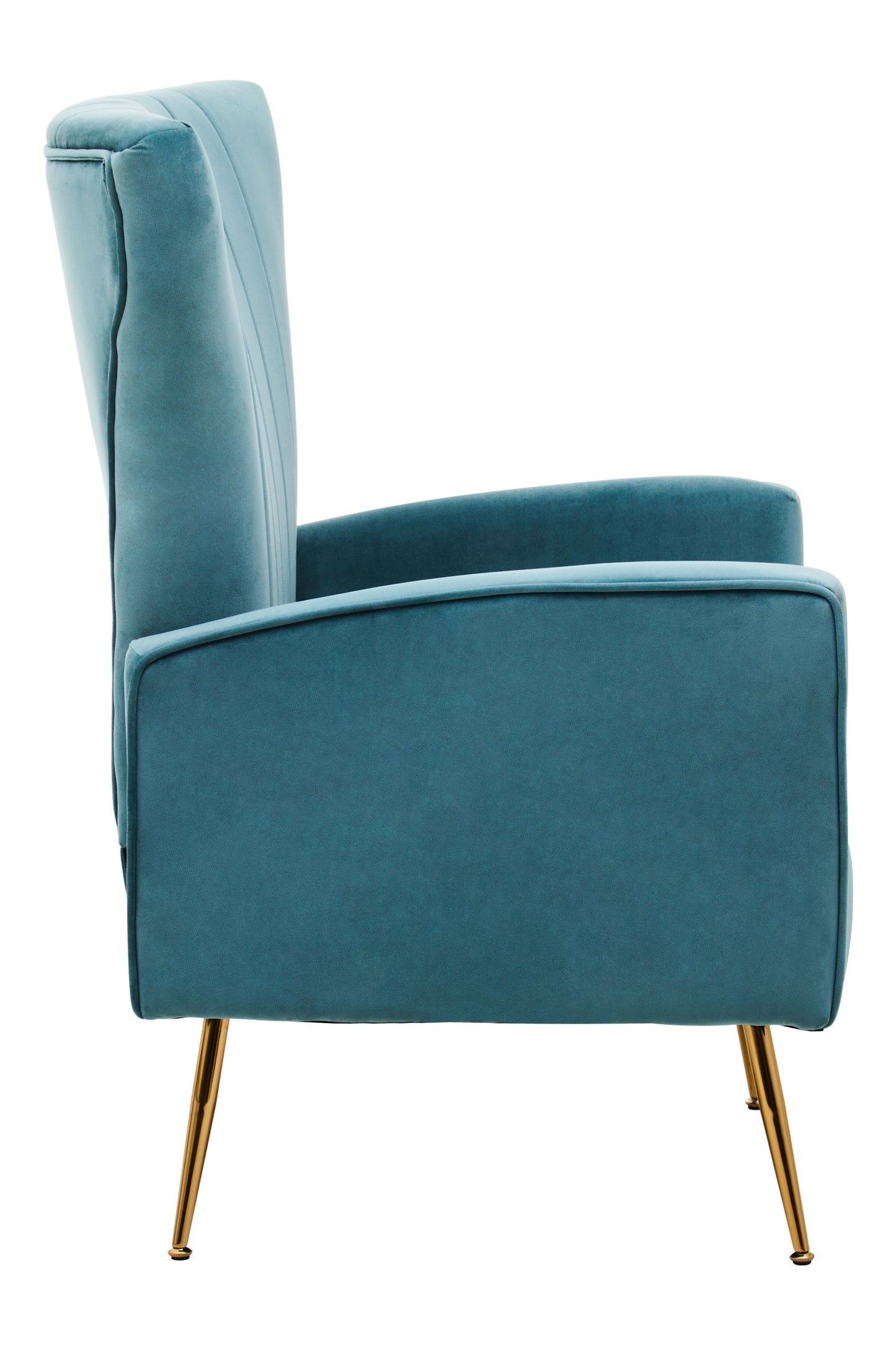 Samora Green Velvet Accent Chair With Gold Finish Legs