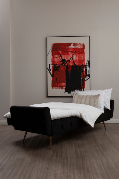 Haytom Black Velvet Sofa Bed