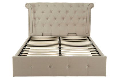Edasan Beige Double Ottoman Bed