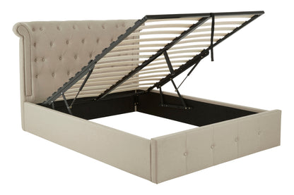 Edasan Beige Double Ottoman Bed